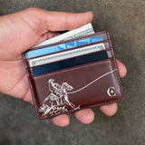 Cowboy Cardholder - Plum Wood / Silver