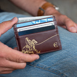Cowboy Cardholder - Plum Wood / Gold