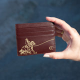 Cowboy Cardholder - Plum Wood / Gold