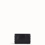 Black leather wallet on a white background