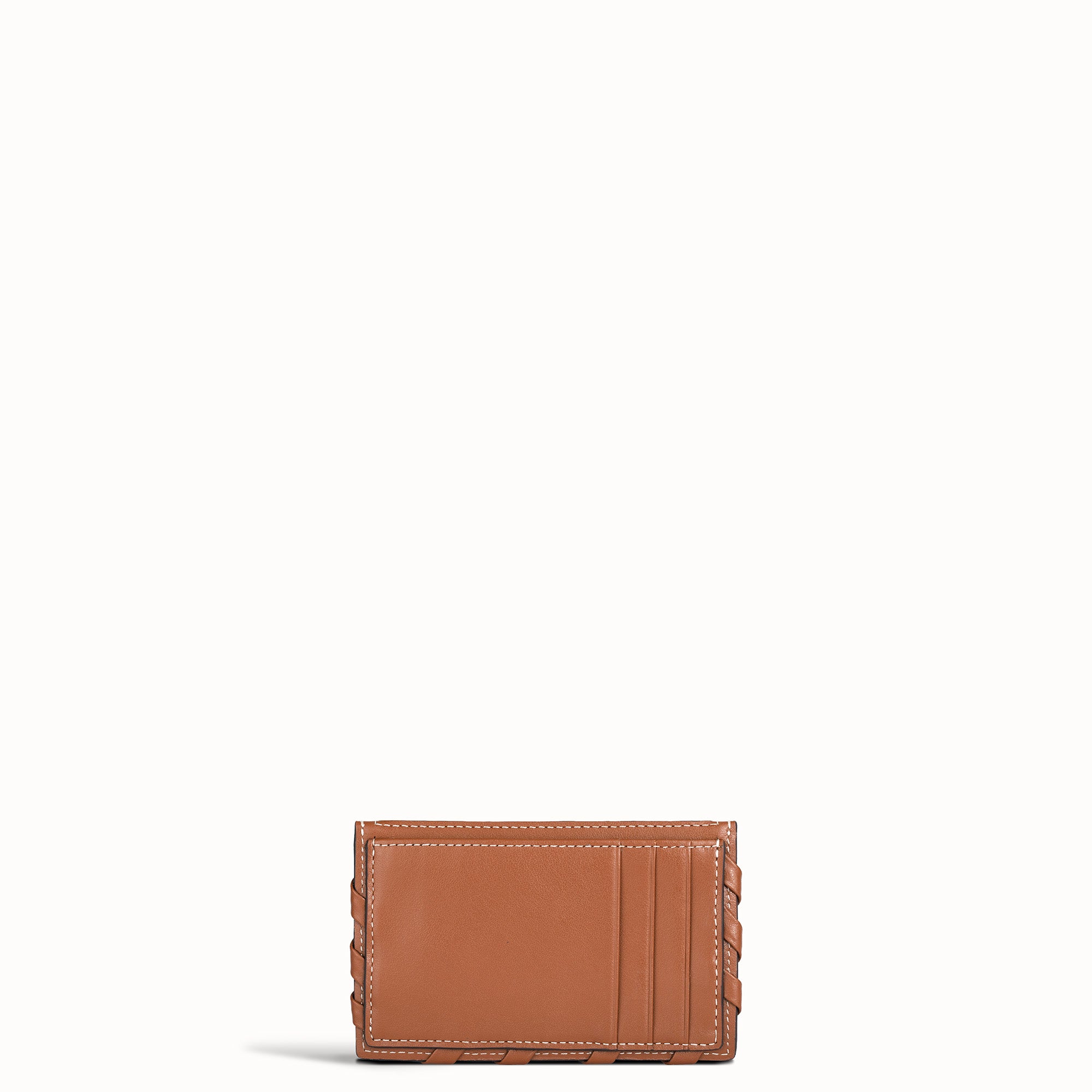 Brown leather wallet on a white background